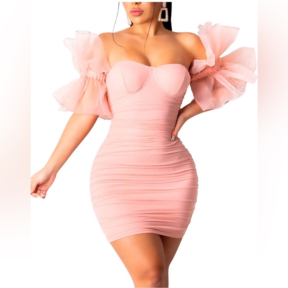 Women’s Sexy Bodycon Puff Sleeve Cocktail Evening Party Dress 👗